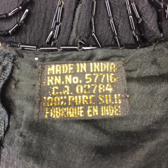 VINTAGE Sequin & Beaded Silk High-Low Long Top - Picture 8 of 8